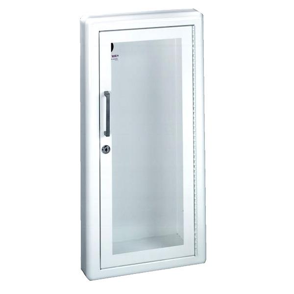 Heiser SR35FL Ambassador (Steel) Saf-T-Lok Semi-Recessed Mount Fire Extinguisher Cabinet with Full Acrylic Door, 3" Rolled Edge