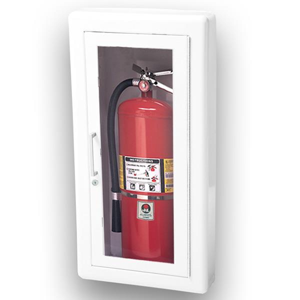 Heiser SR36FL Ambassador (Steel) Saf-T-Lok, Semi-Recessed Mount Fire Extinguisher Cabinet with Full Acrylic Door, 3" Rolled Edge