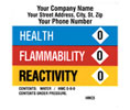 Heiser HMC5 Custom HAZ-MAT (HMIS) Communication Labels - Water