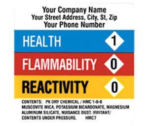 Heiser HMC7 Custom HAZ-MAT (HMIS) Communication Labels - Purple K