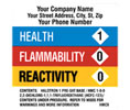 Heiser HMC9 Custom HAZ-MAT (HMIS) Communication Labels - Custom Content