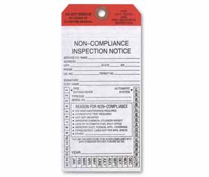 Heiser NCTAG Non-Compliance Inspection Tag