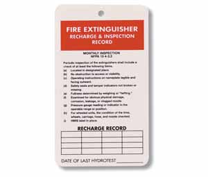 Heiser RITAG 3 Year Plastic Recharge & Inspection Record Tag