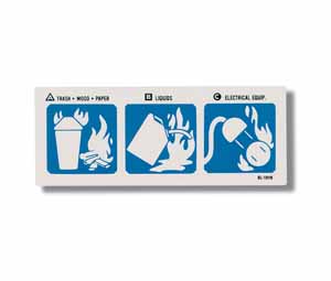 Heiser S165 ABC Rated Fire Extinguisher Pictorial Label