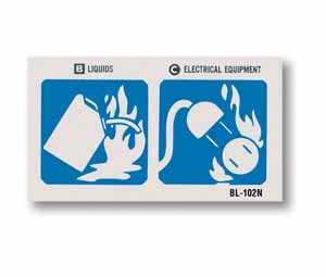 Heiser S170 BC Rated Fire Extinguisher Pictorial Label