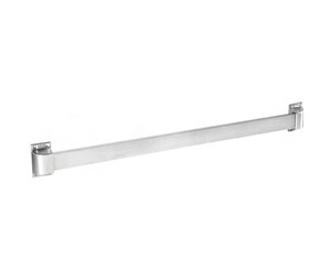 Hiawatha 1002L-US3 Polished Clear Coated Brass Single Push Bar with 2 Brackets - PULL Engraved