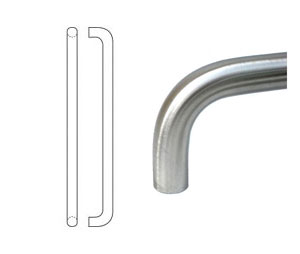 Hiawatha 1030-US3 38" Polished Clear Coated Brass Radius Ends Tubular Pull Bar