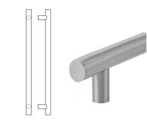 Hiawatha 1230X1230-US10 38" Satin Clear Coated Bronze Stand-offs Square Ends Tubular Pull Bar Set