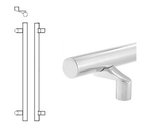 Hiawatha 1230OS-US10 46" Satin Clear Coated Bronze 90° Offset Stand-offs Square Ends Tubular Pull Bar