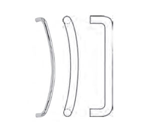 Hiawatha 2220-US26 Polished Chrome Plated Brass  20" CTC Bowed Offset "D" Designer Pull