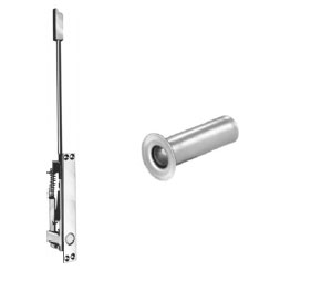 Hiawatha 3805-BFBM-US26D Satin Chrome Plated Brass Single Top Bolt & BFBM Bottom Fire Bolt for Metal Doors