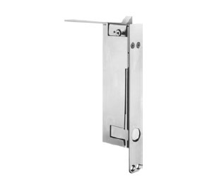 Hiawatha 3905-US10 Satin Clear Coated Bronze Single Self-Latching Top Flush Bolt for Wood Doors - 1-1/2 Hr Rating