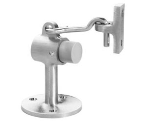 Hiawatha 9367X-US4 Satin Clear Coated Brass 3 3/4"H x 2 1/2" Dia. Stem Door Stop with Keeper