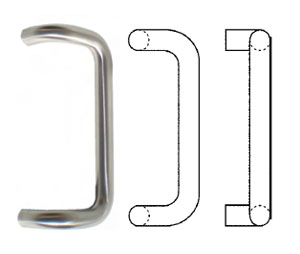 Hiawatha HG123-US28 Clear Anodized Aluminum 24" CTC 90° Offset HG Series Solid Pull