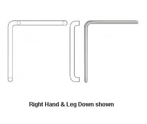 Hiawatha HG144RH-US32 Polished Stainless Steel 15" x 15" CTC 90° “L” HG Series Tubular Pull - Right Hand