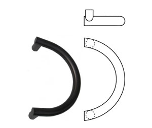 Hiawatha HG151-US3 Polished Clear Coated Brass 12" CTC 90° Semi Circle Offset HG Series Tubular Pull