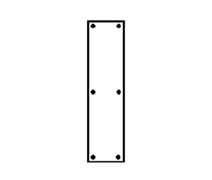 Hiawatha 200F-US26D-CFTT 4" x 16" Satin Chrome Plated Bronze Square Ends Push Plate with Cut for Turn Knob