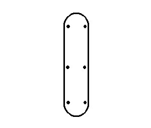 Hiawatha 240F-US26D-CFTT 4" X 16" Satin Chrome Plated Bronze Radius End Push Plate with Cut for Turn Knob