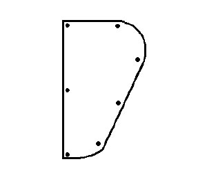 Hiawatha 280M-US26-CFTT-SA 10" x 20" Polished Chrome Plated Brass Half Heart Push Plate with Cut for Turn Knob - Self-adhesive