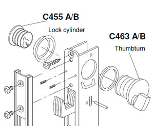 Horton C455 D Horton Door Parts - Lock Cylinder Duracolor Brown