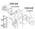 Horton C455 A Horton Door Parts - Lock Cylinder Satin Aluminum