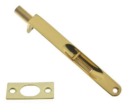 idh 11011A 019 6" Flush Bolt with Round End - Matte Black