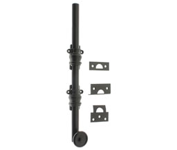 idh 11204B 10B Solid Brass Colonial Swirl Knob Ornamental Bolt With 2” Barrel Guide - 8" Rod - Oil-Rubbed Bronze