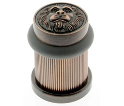 idh 13090D 019 Lion Head Bullet Door Bumper/Stop - Matte Black