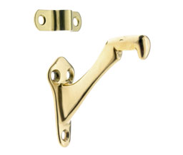 idh 18014F 003 Hand Rail Bracket - Tapered Base - Polished Brass