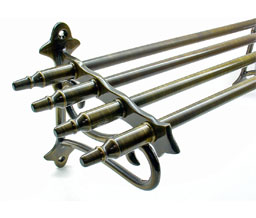 idh B19002N 004 Parlor Rack - 24" Wide - Satin Brass