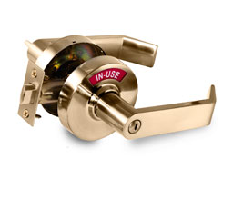 Indicator Lock C3FB Commercial Lock with In-Use or Vacant Indicator in Satin Brass