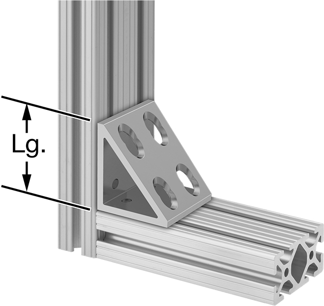 Industrial Hardware 161889 TSlotted Framing, Black Open Gusset Corner