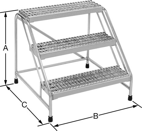 Industrial Hardware 85429 Step Stools, Serrated Steps, 30