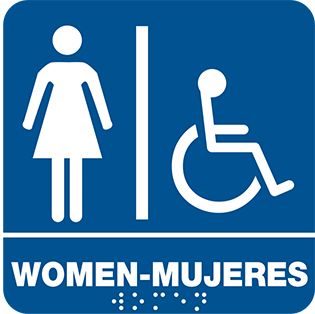 Industrial Hardware 46593 ADA-Compliant Restroom Signs, Blue, English ...