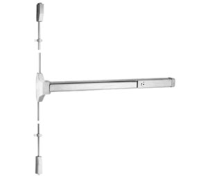 International Closers 5630F-US32D 48" Satin Stainless Steel Fire Rated Surface Vertical Rod Type Exit Device