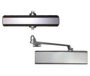 International Closers 8051-TP-H-BC AL Size 1-6 Hold-Open Arm Surf Mnt Door Closer with Back-Check - Aluminum