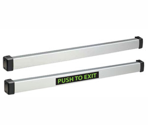 International Closers PSB560S x 500SK Bright Stainless Steel Non-Latching Request-To-Exit Sense Bar with Shim Kit
