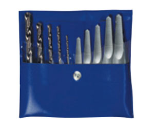 Irwin 11118 Hanson Straight Flute Extractor & Cobalt Drill Bit Set in Vinyl Pouch - 10-Piece