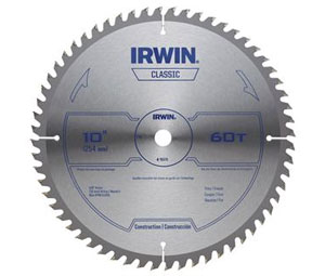 Irwin 15370 Classic Series Miter & Table Carbide Circular Saw Blade - 10" Dia., 60-Tooth - Carded