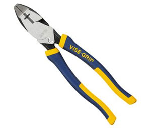 Irwin 1773615 Vise-Grip LP9F 9.5" Lineman's Pliers with Fish Tape Puller - 1-9/16" Jaw Length