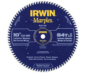 Irwin 1807381 Marples® Woodworking Series Miter & Table Circular Saw Blade - 10" Dia., 84-Tooth