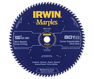 Irwin 1807384 Marples® Woodworking Series Miter & Table Circular Saw Blade - 12" Dia., 80-Tooth