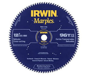 Irwin 1807385 Marples® Woodworking Series Miter & Table Circular Saw Blade - 12" Dia., 96-Tooth