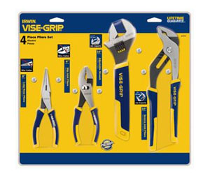 Irwin 2078705 Vise-Grip Traditional Pliers Set - Long Nose/Slip Joint/Adjustable Wrench/Groove Joint - 4-Piece