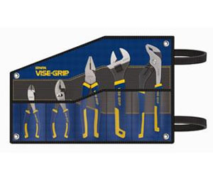 Irwin 2078708 Vise-Grip Traditional Pliers Kitbag Set - Slip Joint/Diagonal/Linemans/Adjustable Wrench/Groove Joint - 5-Piece