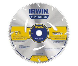 Irwin 21830ZR Specialty Series Vinyl Siding Circular Saw Blade - Universal Arbor, 7-1/4" Dia., 120T - 10 Bulk Pack