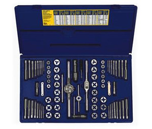 Irwin 26376 Hanson® 76-piece Machine Screw / Fractional / Metric Tap & Hex Die Set in Plastic Case