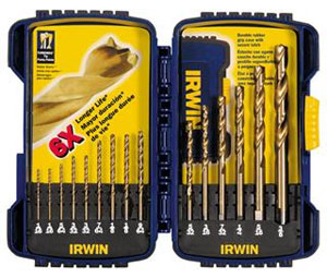 Irwin 3018009 Titanium Nitride (TiN) Coated Drill Bit Set - 15-Piece Set