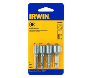 Irwin 3545984C Lobular Design Magnetic Nutsetter Set - 1-7/8" OAL - 4-pc. Carded
