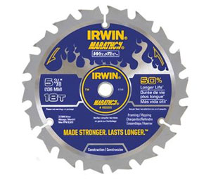 Irwin 1794386 Construction Series Marathon w/ WeldTec™ Circular Saw Blade - 6-1/2" Dia., 24-Tooth - Carded
